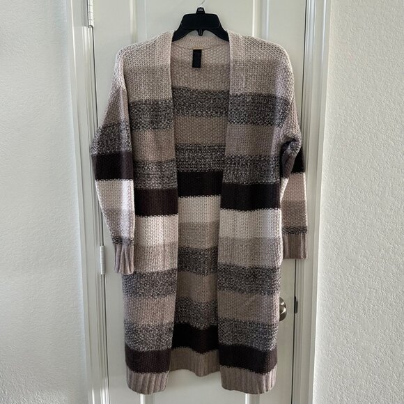 Magaschoni Womens S/P 100% Cashmere Striped Cardigan Sweater - Picture 2 of 7